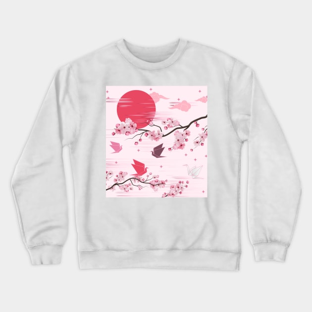 Cherry Blossoms Aesthetic Crewneck Sweatshirt by edmproject